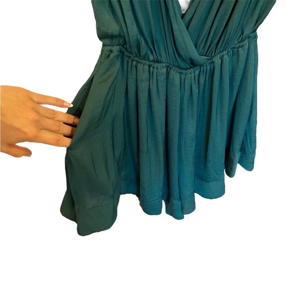 Free People Bea Sleeveless Romper Dark Green L Boho - Picture 9 of 10